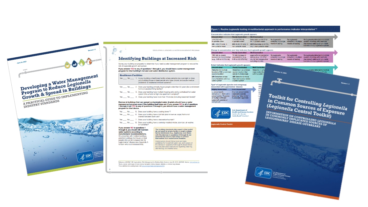 CDC has several toolkits and resources to prevent Legionella growth and spread in buildings.