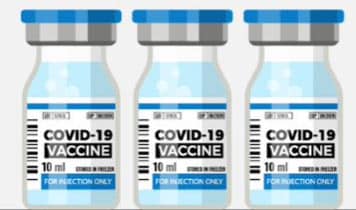 Illustration of COVID-19 vaccine in vials