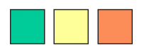 Los cuadrados de color verde, amarillo y anaranjado representan todos los niveles de COVID-19 en la comunidad.