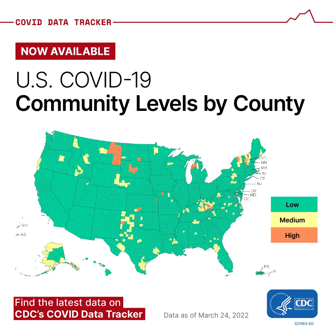 COVID Data Tracker Community Levels Facebook 1080 x 1080