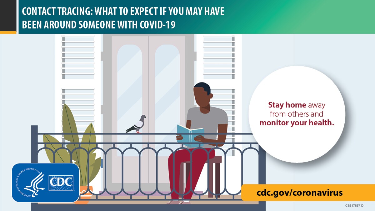 Image of a person sitting on a balcony. cdc.gov/coronavirus.