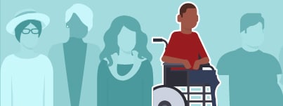 ilustración de personas con discapacidades