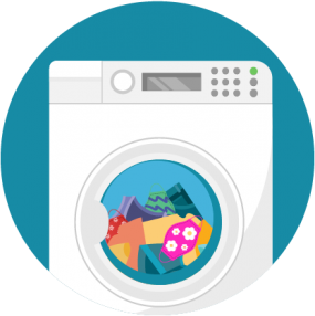 Illustration clothes in dryer