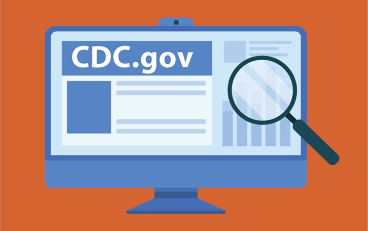 icon version of the cdc website on computer screen