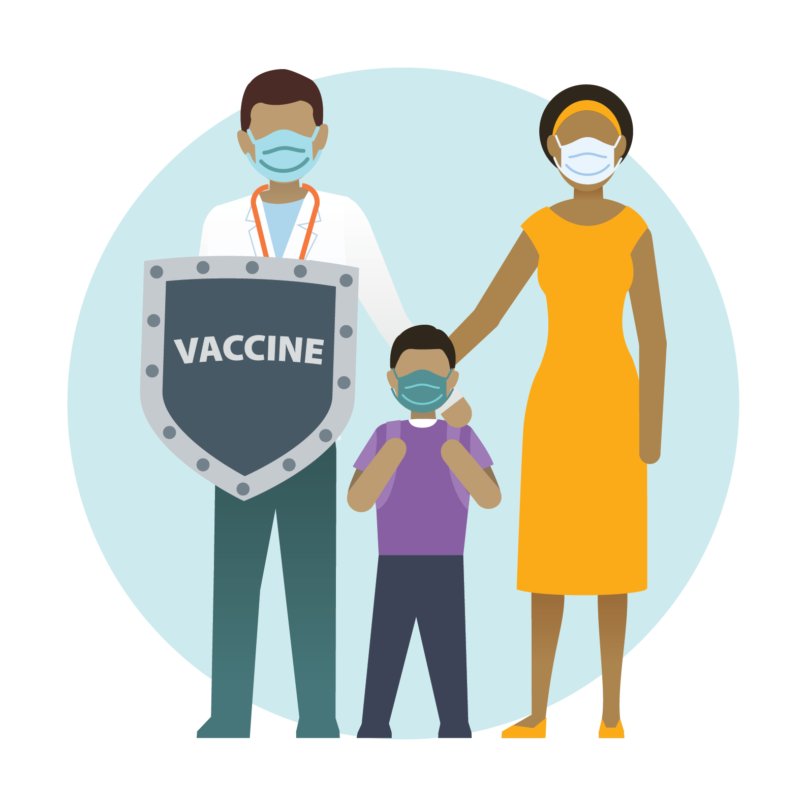 vaccine doctor family shield