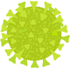 illustration of virus in green