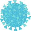 hình minh họa của virus màu xanh lam