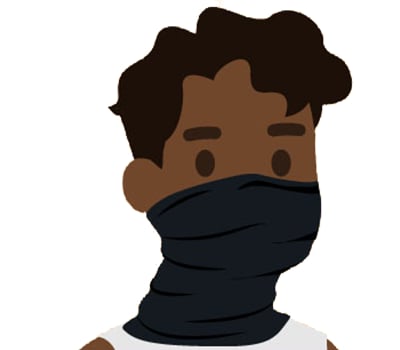 graphic of a man wearing a gaiter