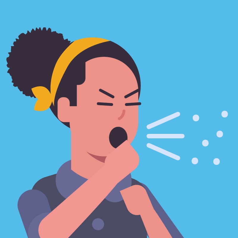 ilustración de una persona tosiendo
