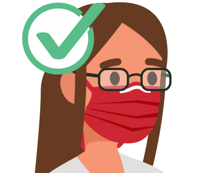 Girl with glasses and mask