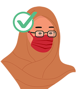 woman wearing mask and glasses