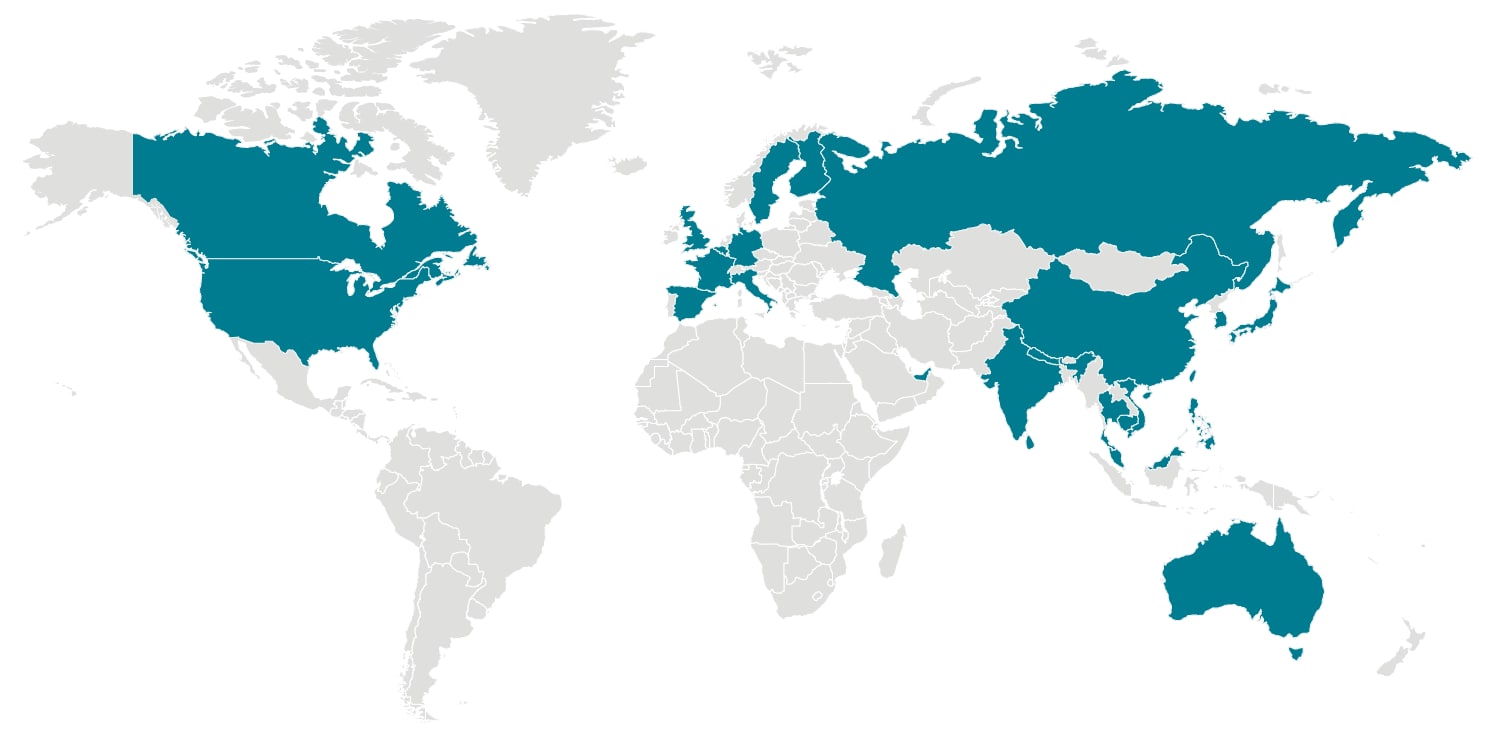 World map of coronavirus outbreaks.