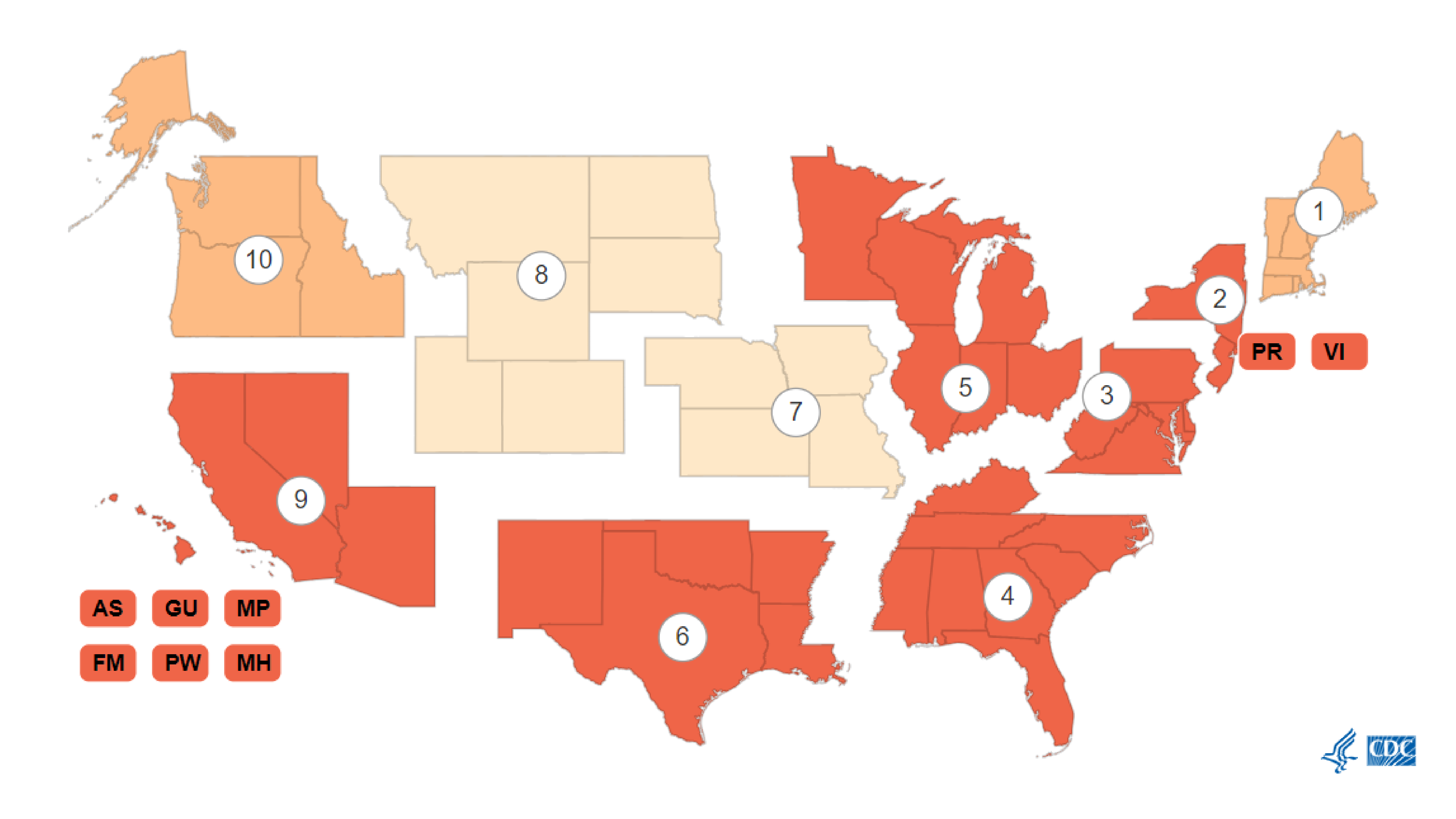 Hhs/cdc HHS Region Map | COVE | CDC