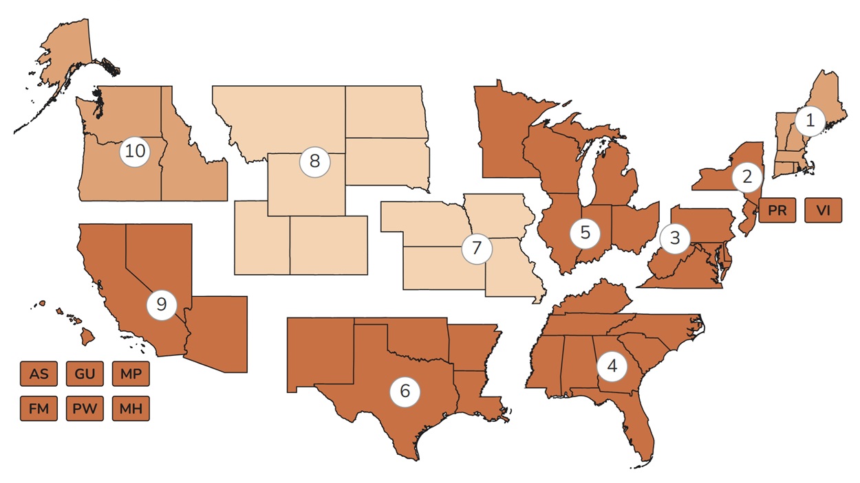 HHS Region Map