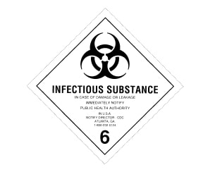Infectious Substance warning label