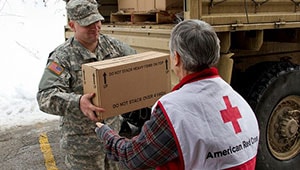 distributing supplies during emergency