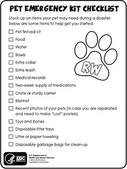 Pet Emergency Kit Checklist