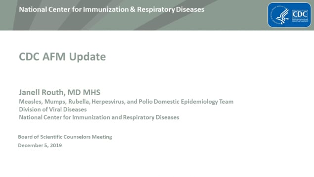 CDC Acute Flaccid Myelitis Update, December 5, 2019