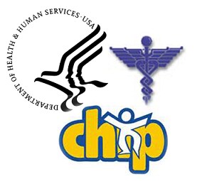 CDC, Children's Health Insurance Program, and Medicare/Medicaid logos.