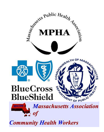 MPHA, Blue Cross/Blue Shield, MACHW, and Massachusetts Department of Public Health logos.