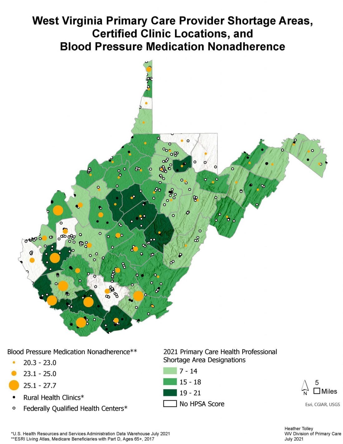 1.	West Virginia Primary Care Provider Shortages, Certified Clinic Locations, and Blood Pressure Medication Nonadherence