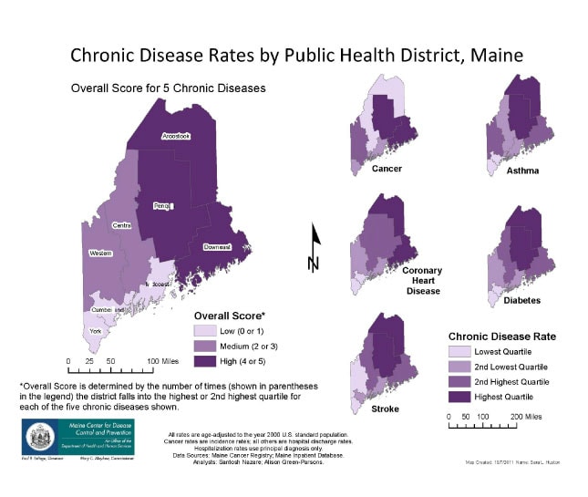 Chronic Disease Rates by Public Health District, Maine