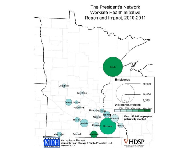 The President's Network Worksite Health Initiative, Reach and Impact, 2010-2011