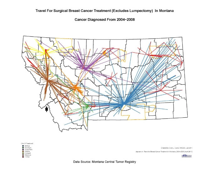 Travel For Surgical Breast Cancer Treatment (Excludes Lumpectomy) In Montana