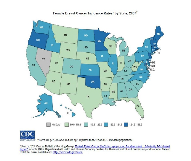 Gis Exchange Map Details Us Female Breast Cancer Incidence Rates