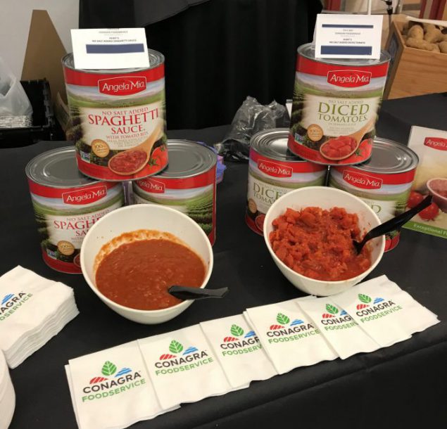 One of the almost 150 vendors at the Heart-Healthy Food Show, exhibiting a no salt added food product.