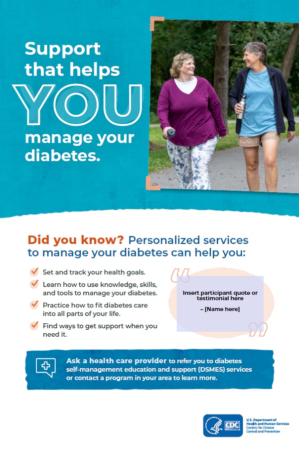 Support that helps you manage your diabetes poster