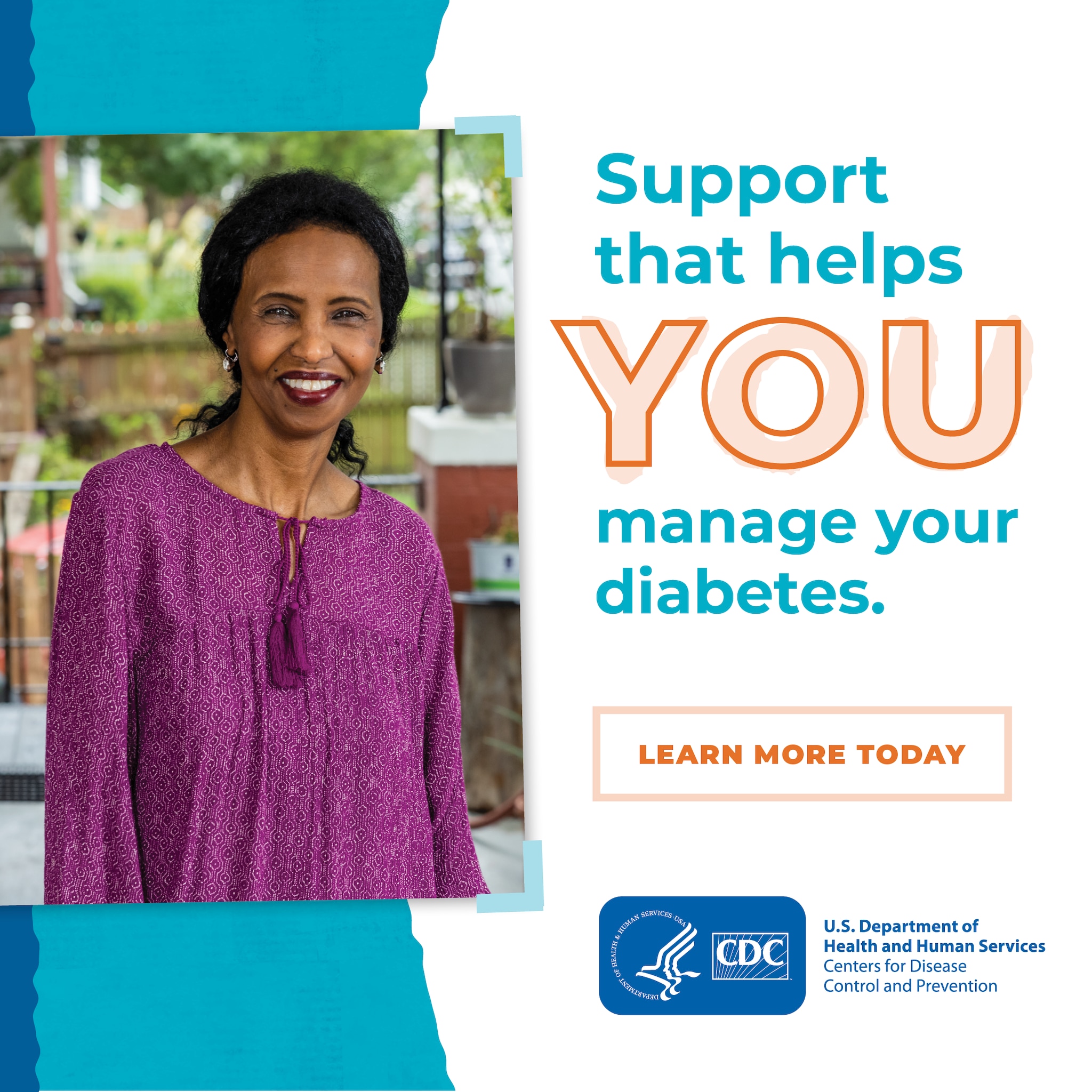 Support that helps you manage your diabetes. Learn more today. CDC logo.