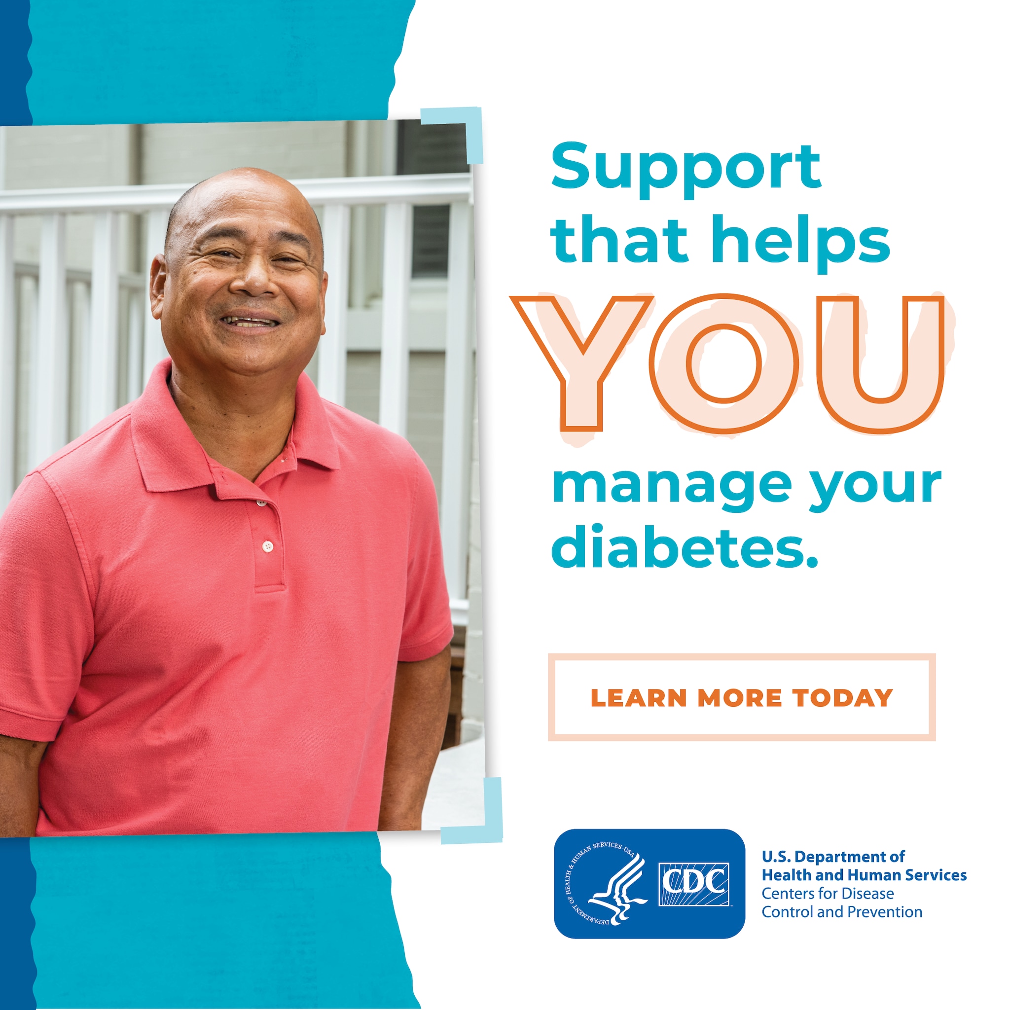 Support that helps you manage your diabetes. Learn more today. CDC logo.