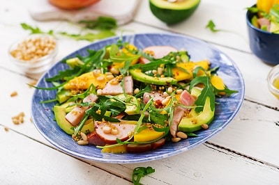 Healthy chicken and veggie salad