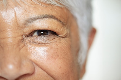 Closeup of a senior woman’s eye 