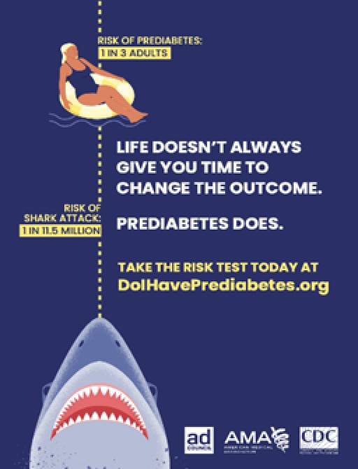 84 million americans maybe even you, have prediabetes. Person-thinking 'but-probably-not-me'.