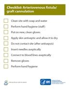 Arteriovenous Fistula %26amp; Graft Cannulation Checklist