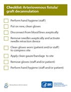 Arteriovenous Fistula %26amp; Graft Decannulation Checklist