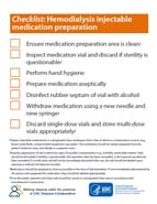 Hemodialysis Injection Safety: Medication Preparation Checklists