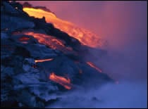 Photo of volcano lava flow.