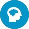 Icon of a brain representing seizures