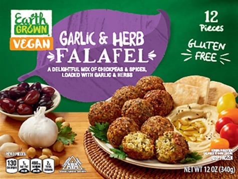 Earth Grown vegan garlic and herb falafel