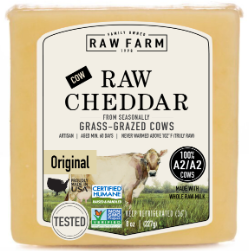 Raw Farm cheddar cheese block