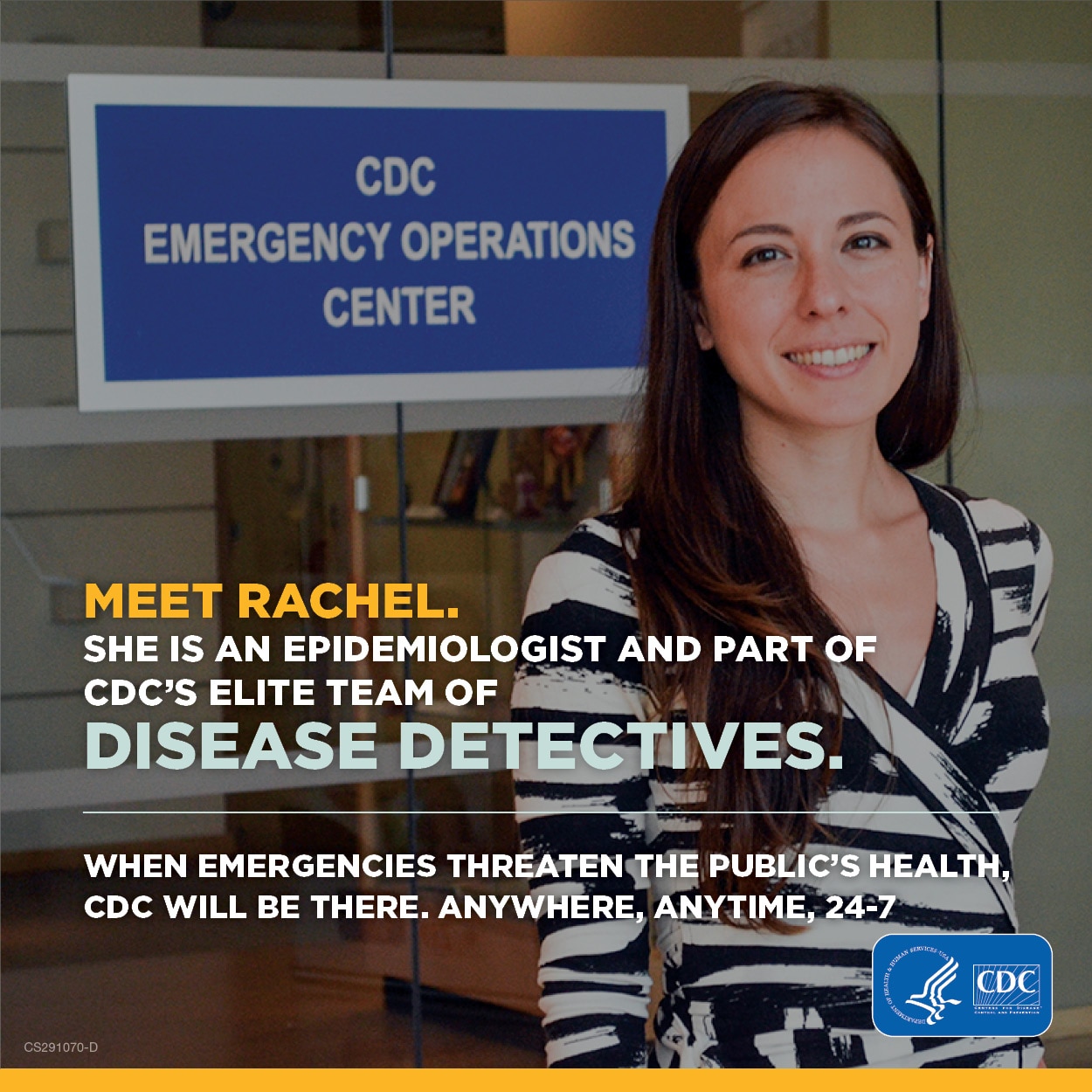 Meet Rachel.  She is an epidemiologist and part of CDC's elite team of disease detectives.