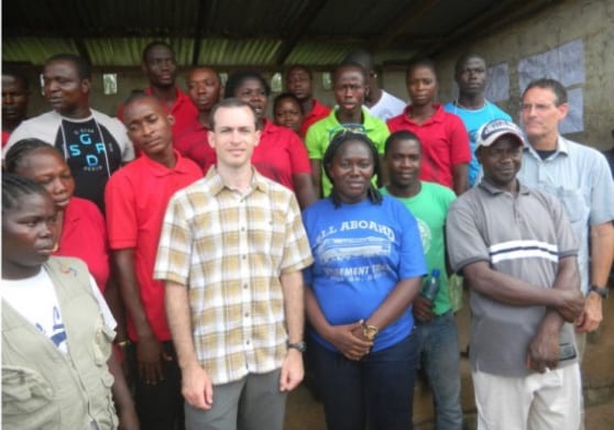 Dr. Benowitz in Liberia as part of CDC’s Ebola response team.