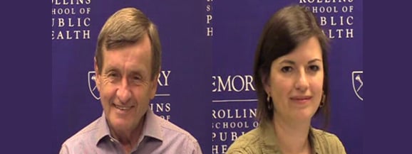 Jim Curran (left image) being interviewed by Katie Curran (right image).