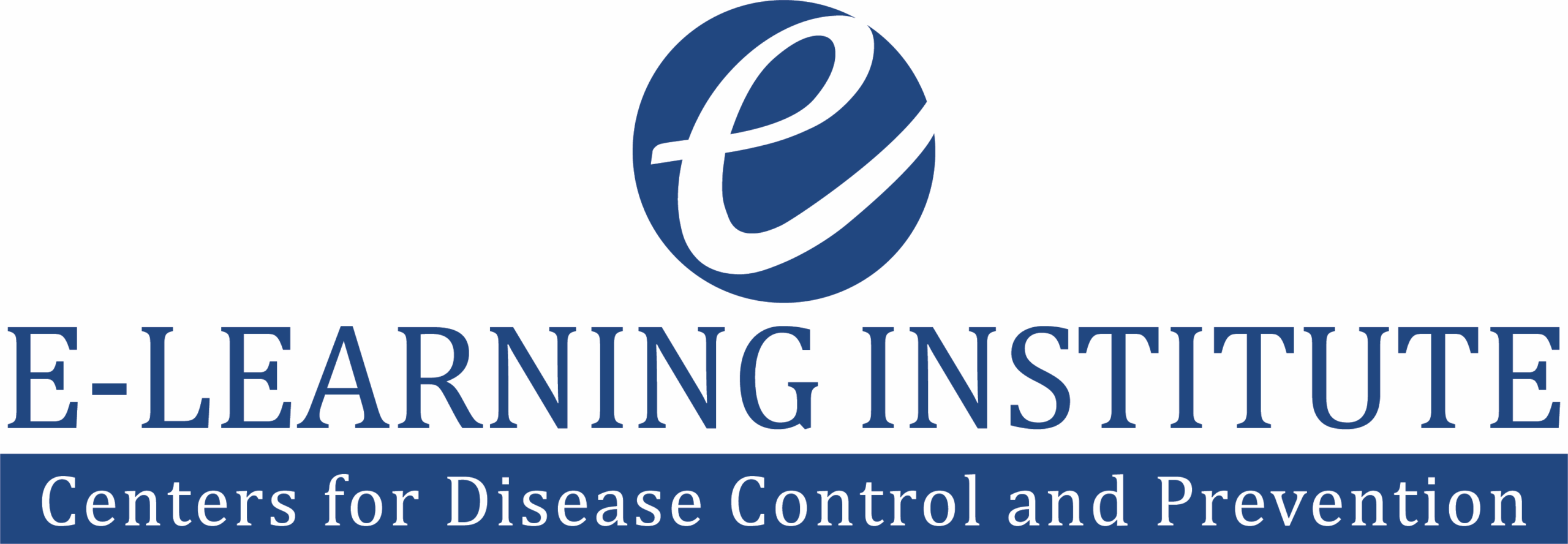 Blue text stating E-learning Institute, Centers for Disease Control and Prevention