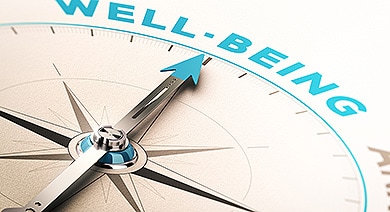 Photo of a "well-being" compass