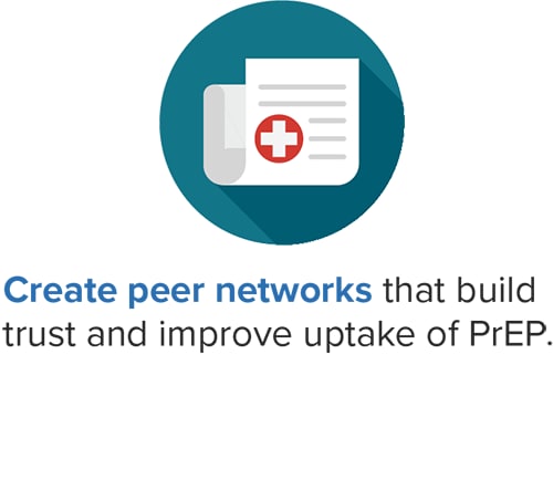 Create peer networks that build trust and improve uptake of PrEP