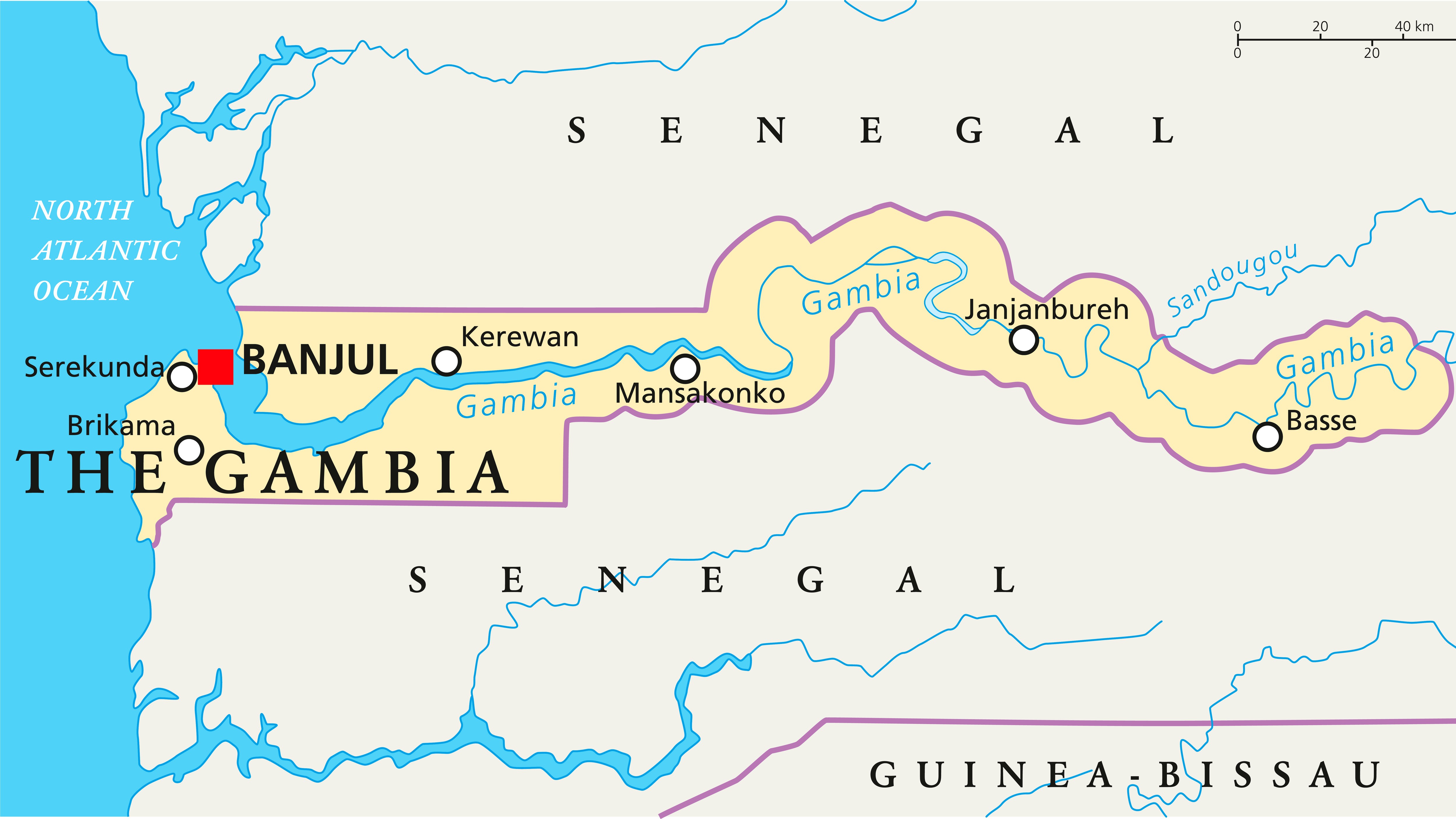 Map of The Gambia